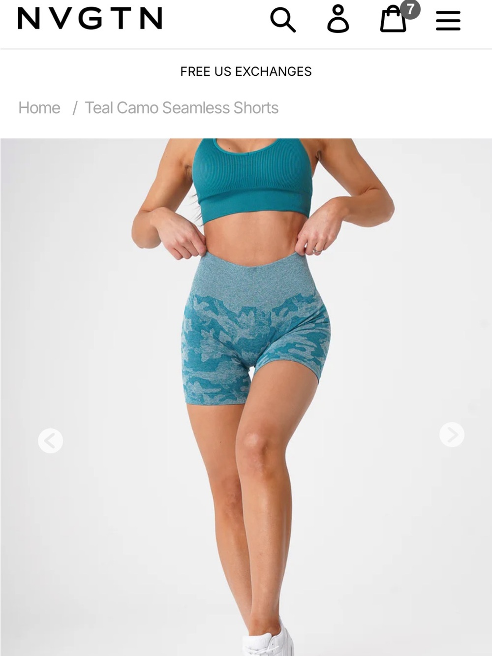 NVGTN Teal camo Seamless Bike Shorts